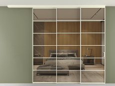 Перегородка Formato вдоль стены на потолок 3 створки с синхронным механизмом