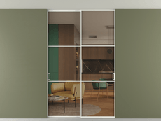 Перегородка Formato внутри проёма двустворчатая со скрытым креплением в потолок