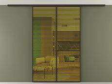 Перегородка Formato вдоль стены на потолок 2 створки