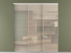 Перегородка Formato внутри проёма 3 створки с синхронным механизмом