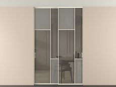 Перегородка Mosaic внутри проёма скрытое крепление в потолок 2 створки