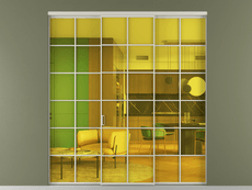 Перегородка Formato внутри проёма 3 створки