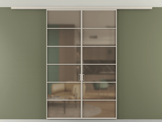 Перегородка Formato вдоль стены на потолок двустворчатая