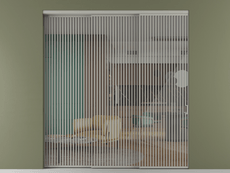 Перегородка Formato внутри проёма 3 створки с синхронным механизмом