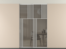 Перегородка Mosaic внутри проёма двустворчатая со скрытым креплением в потолок