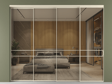 Перегородка Formato внутри проёма 4 створки с синхронным механизмом