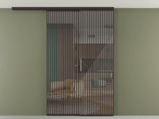 Перегородка Formato вдоль стены на потолок 2 створки с синхронным механизмом