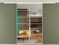 Перегородка Formato вдоль стены на потолок 2 створки