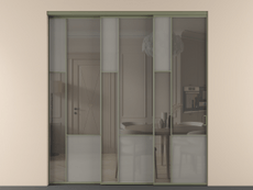 Перегородка Mosaic внутри проёма 3 створки с синхронным механизмом