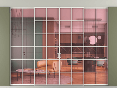 Перегородка Formato внутри проёма скрытое крепление в потолок 4 створки