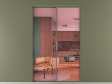 Перегородка Formato внутри проёма 2 створки