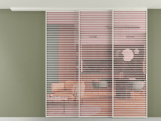 Перегородка Formato вдоль стены на потолок 3 створки с синхронным механизмом