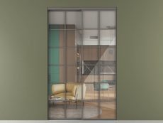 Перегородка Formato внутри проёма 2 створки