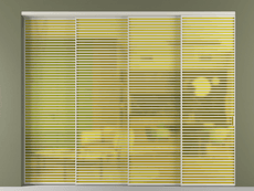 Перегородка Formato внутри проёма 4 створки с синхронным механизмом