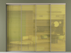 Перегородка Formato внутри проёма 4 створки с синхронным механизмом