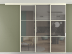 Перегородка Formato вдоль стены на потолок 3 створки с синхронным механизмом