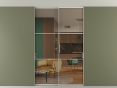 Перегородка Formato внутри проёма скрытое крепление в потолок 2 створки