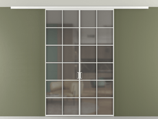 Перегородка Formato вдоль стены на потолок 2 створки