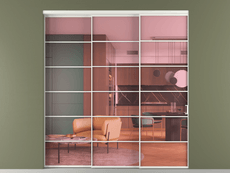 Перегородка Formato внутри проёма 3 створки с синхронным механизмом