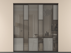 Перегородка Mosaic внутри проёма трёхстворчатая