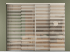 Перегородка Formato внутри проёма 4 створки с синхронным механизмом