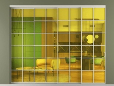 Перегородка Formato внутри проёма 4 створки с синхронным механизмом