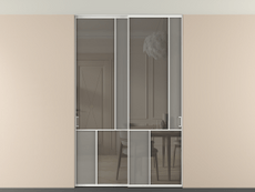 Перегородка Mosaic внутри проёма скрытое крепление в потолок 2 створки