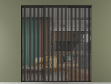 Перегородка Formato внутри проёма 3 створки