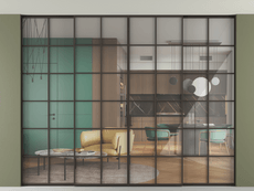 Перегородка Formato внутри проёма скрытое крепление в потолок 4 створки