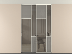 Перегородка Mosaic внутри проёма двустворчатая со скрытым креплением в потолок