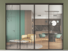 Перегородка Formato внутри проёма 4 створки