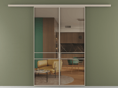 Перегородка Formato вдоль стены 2 створки