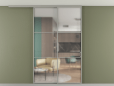 Перегородка Формато вдоль стены на потолок 2 створки с синхронным механизмом