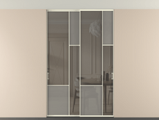 Перегородка Mosaic внутри проёма скрытое крепление в потолок 2 створки