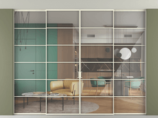 Перегородка Formato внутри проёма скрытое крепление в потолок 4 створки