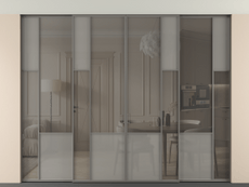 Перегородка Mosaic внутри проёма скрытое крепление в потолок 4 створки