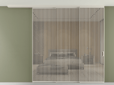 Перегородка Formato вдоль стены на потолок 3 створки с синхронным механизмом