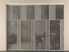 Перегородка Mosaic внутри проёма 4 створки с синхронным механизмом