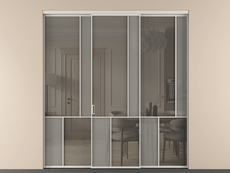 Перегородка Mosaic внутри проёма трёхстворчатая