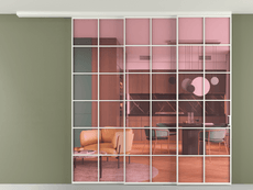 Перегородка Formato вдоль стены на потолок 3 створки с синхронным механизмом