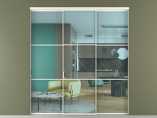 Перегородка Formato внутри проёма 3 створки