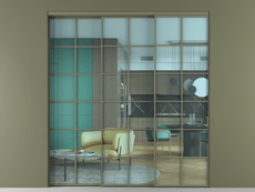 Перегородка Формато внутри проёма 3 створки с синхронным механизмом