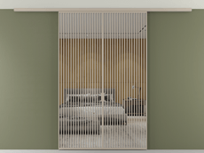 Перегородка Formato вдоль стены на потолок 2 створки