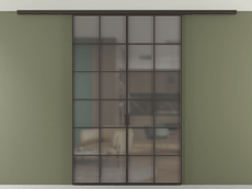 Перегородка Formato вдоль стены на потолок двустворчатая