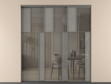 Перегородка Mosaic внутри проёма 3 створки с синхронным механизмом