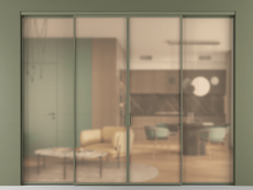 Перегородка Formato внутри проёма 4 створки