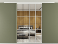 Перегородка Formato вдоль стены на потолок двустворчатая