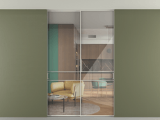 Перегородка Formato внутри проёма скрытое крепление в потолок 2 створки