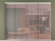 Перегородка Formato внутри проёма 4 створки с синхронным механизмом