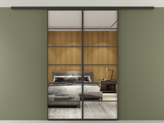 Перегородка Formato вдоль стены на потолок 2 створки